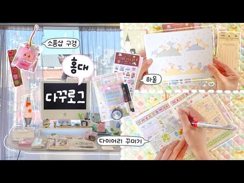 다꾸로그👭🏻˖˚ ͙ෆ홍대 소품샵 구경하고 온 날의 기록✏️ 하울하고 다이어리꾸미기(오브젝트, 메이드바이)