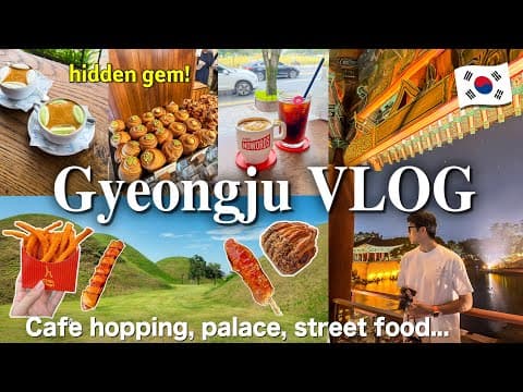 KOREA VLOG🇰🇷 2 days in Gyeongju｜Street food, cafe hopping, Donggung Palace🥐 what to eat in Gyeongju