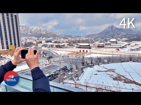 Snowy Gyeongbokgung Palace l Rooftop Garden Observatory l 대한민국역사박물관 옥상정원 전망대 l 2024.11.28