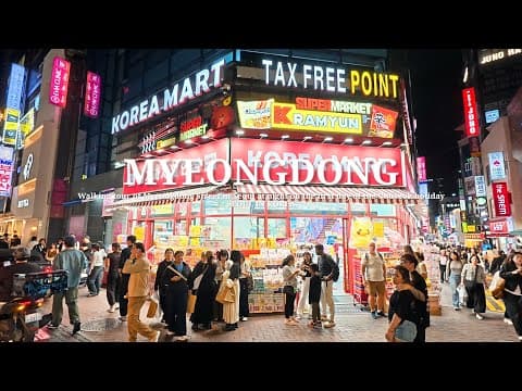 4K 추석 연휴 연휴 첫날 밤 서울의 명동거리 산책 케데헌 명소 K-Pop Demon Hunters Korea, Seoul Night Myeongdong Street  Tour