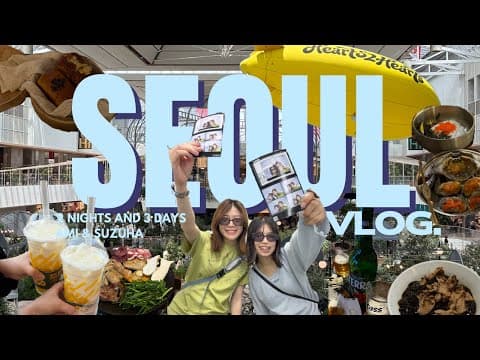맛있게 드세요~(美味しく食べてね〜)って素敵すぎへん？2泊3日の韓国/ソウルVlog〜！弘大、ソンス、明洞、、、、🇰🇷🫧🩵