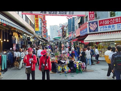 Seoul City Tour, Namdaemun Market Walking Tour | 4K Korea Travel