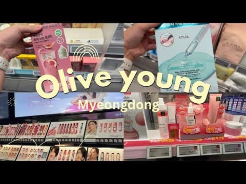 Shopping at Olive young Myeongdong 🫒 Korean skincare | olive young haul 🛍