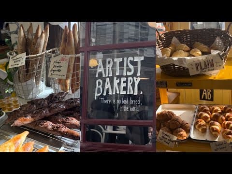 【韓国ワーホリ女のVlog】韓国最新スポット❕今月安国にオープンしたおしゃれな塩パン屋さん☕️【ARTIST BAKERY】