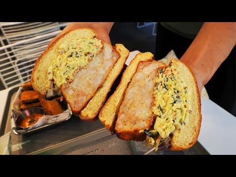 두툼한 통새우 버거 / thick shrimp burger / korean street food