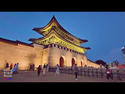 Gyeongbokgung Night Tour 경복궁 | Romantic Autumn Evenings in Seoul (4K HDR)