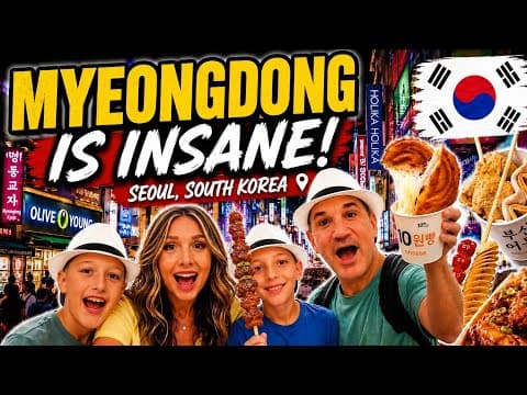 Seoul’s Street Food Paradise 🇰🇷 First Time Exploring Myeongdong!